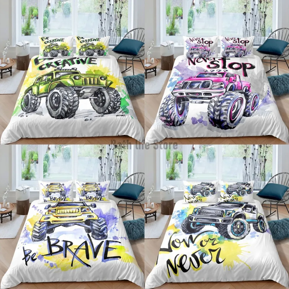 

Hot Game Racing Cartoon Car Covers Duvet Children Boys Kids Bedclothes Bedding Decoration With Pillowcase