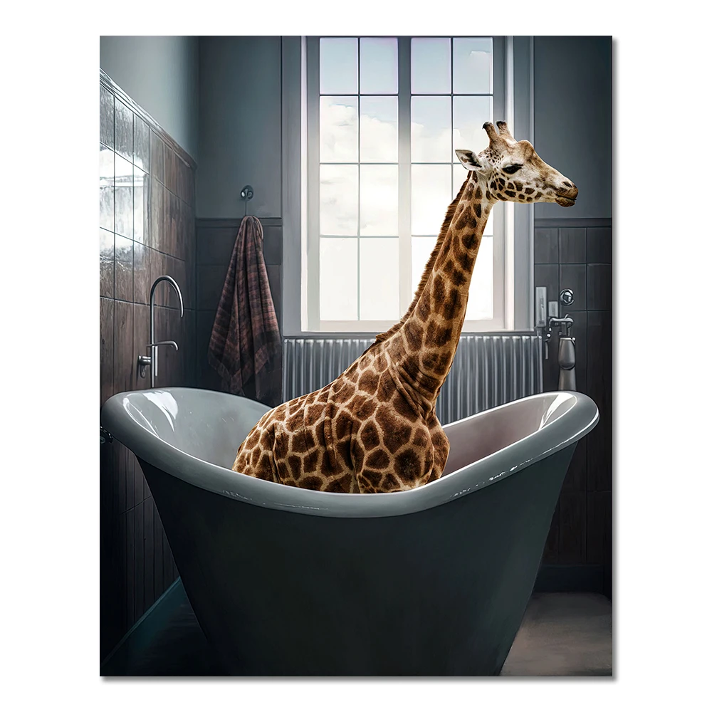 

Художественная картина "Забавное животное в ванной", Huayilang