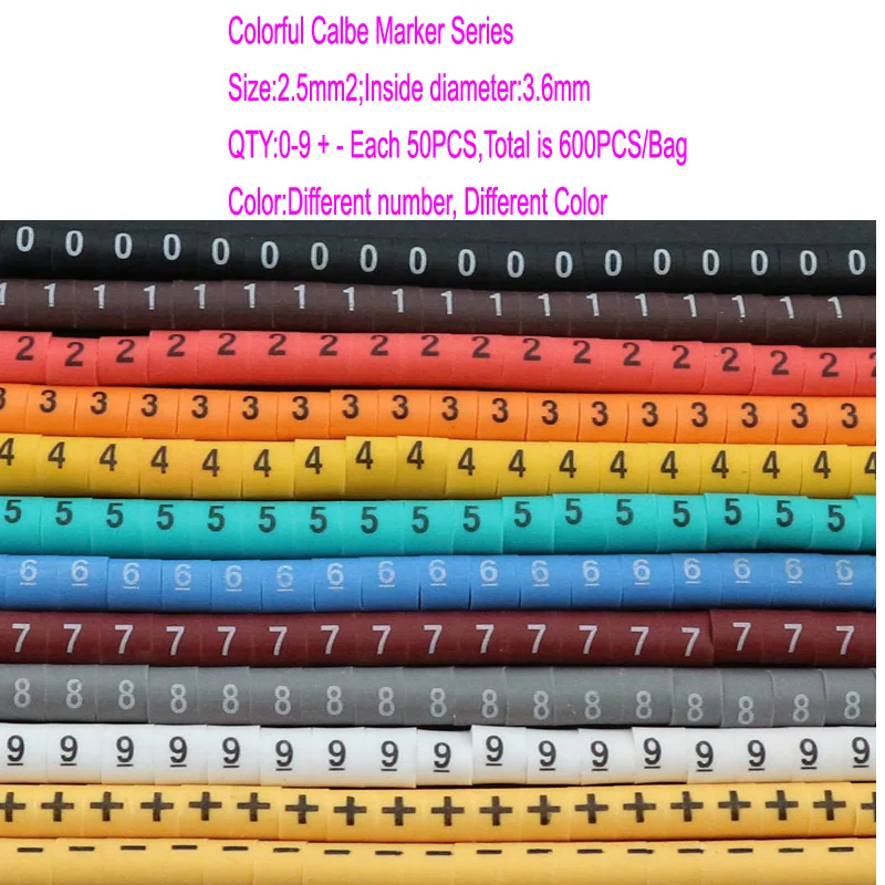 

Маркеры для кабеля 0.5/0.75/1.5/2.5/4.0/6.0/10 мм2