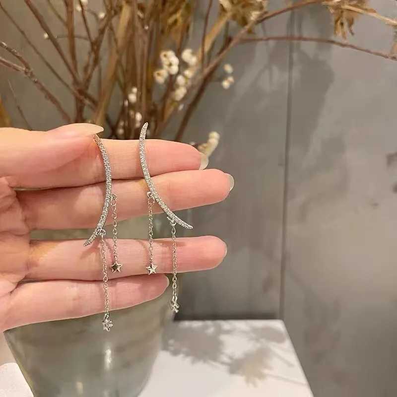 

Женские серьги-подвески из серебра 925 пробы, с цирконом