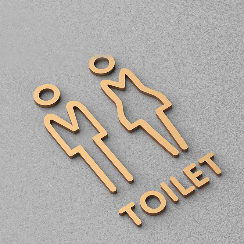 

Toilet Door Sign Symbols Men's and Women's Bathroom Signage Self Adhesive for Hotel, Office, Home, Restaurant