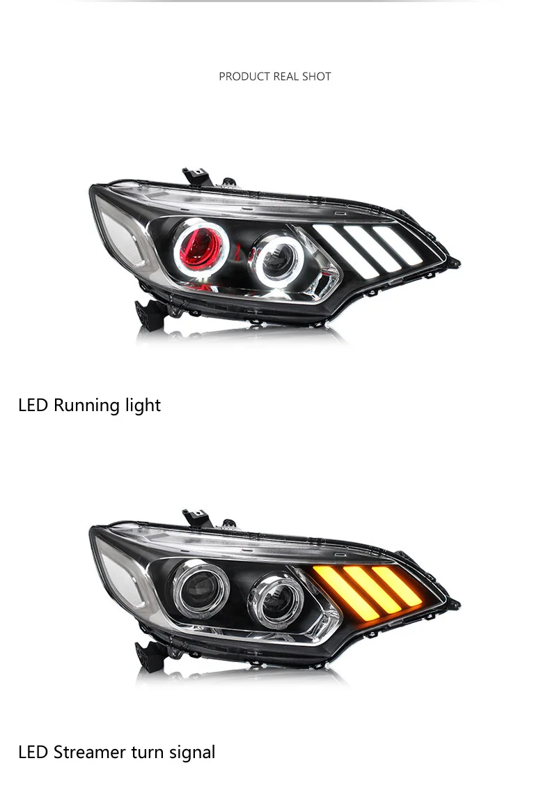 Для Honda FIT/JAZZ 2014-2019 автомобильные аксессуары фара в сборе дневные ходовые огни