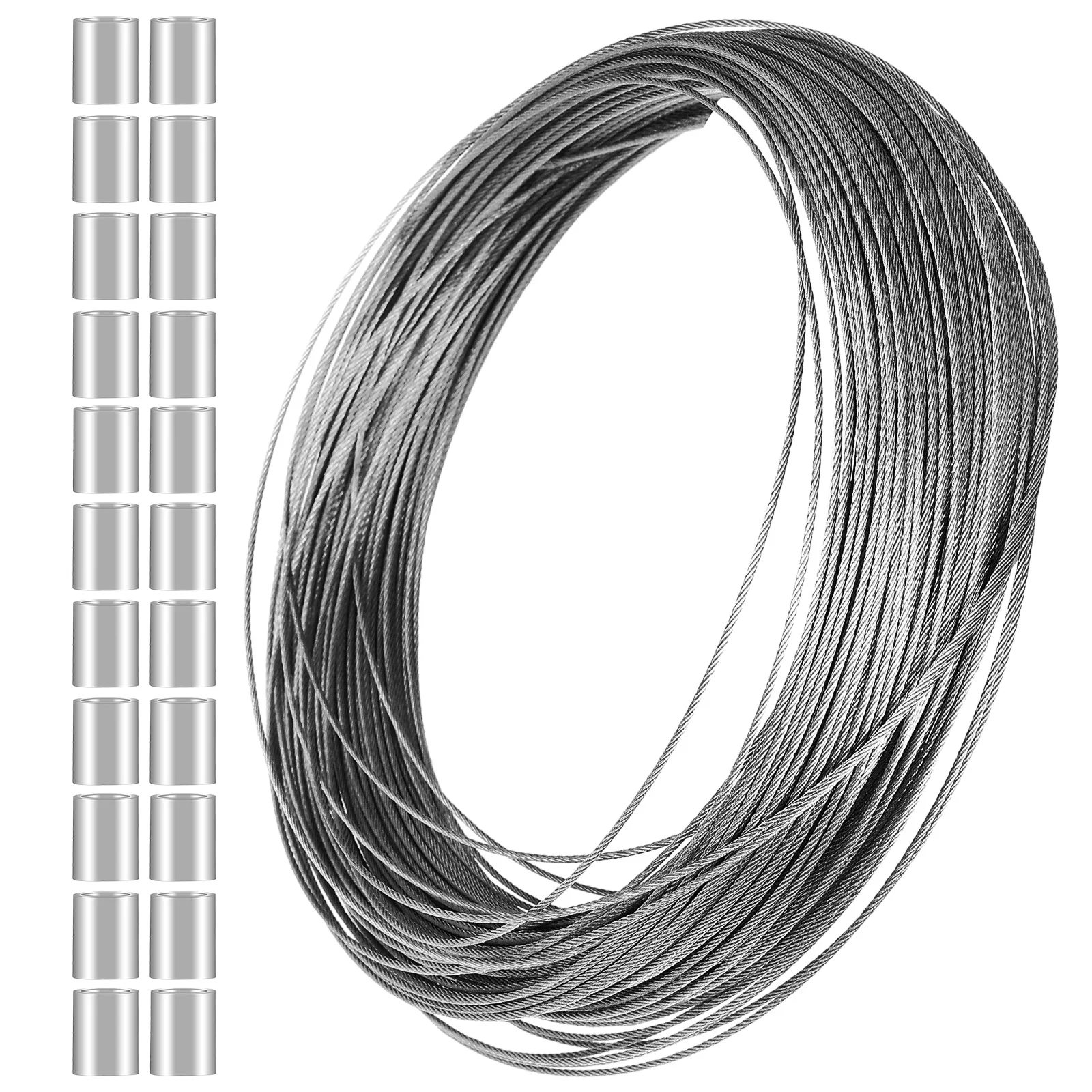 

Rope Wire Cable Steel Clothesline Stainless Sheath Line Wires Flexibility Diy Balustrades Tool Crimp Roll Sleeves Cover