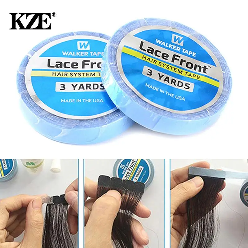 

1Roll 0.8/1cm*3 Yards Super Hair Blue Tape Double-Sided Adhesive Tape For Hair Extension/Lace Wig/Toupee