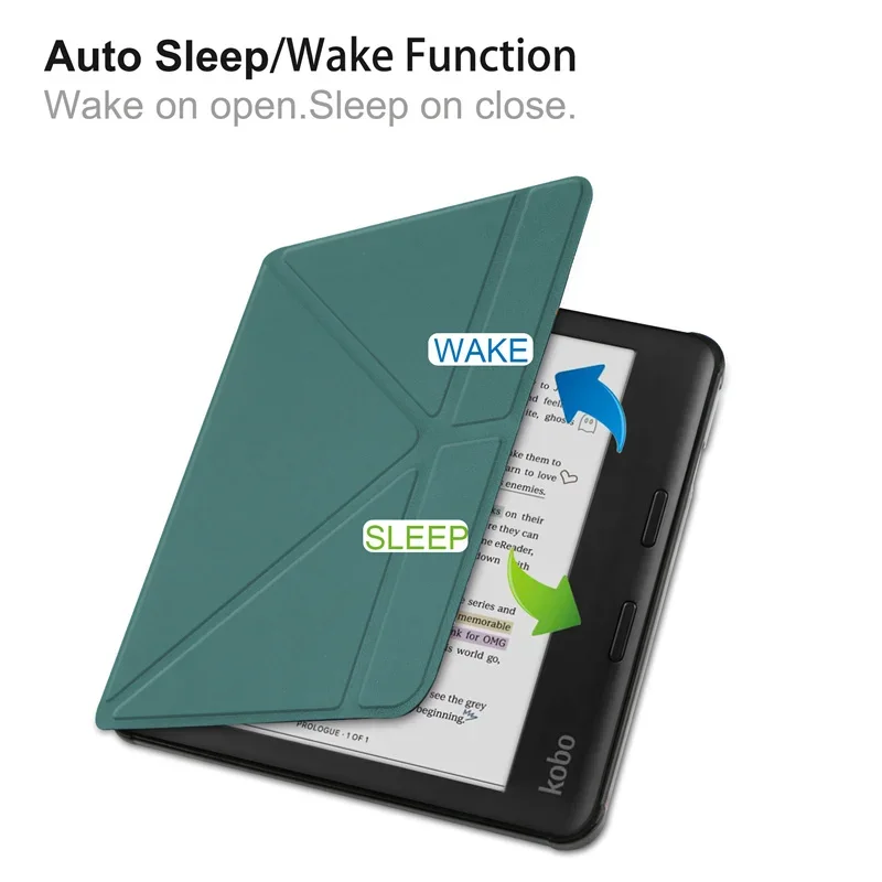 Фото GEFENIS для Funda Kobo Libra Color Case 2024, умная складная подставка, чехол для Ereader из искусственной кожи для Coque Kobo Libra Color Kobo Libra 2 №3
