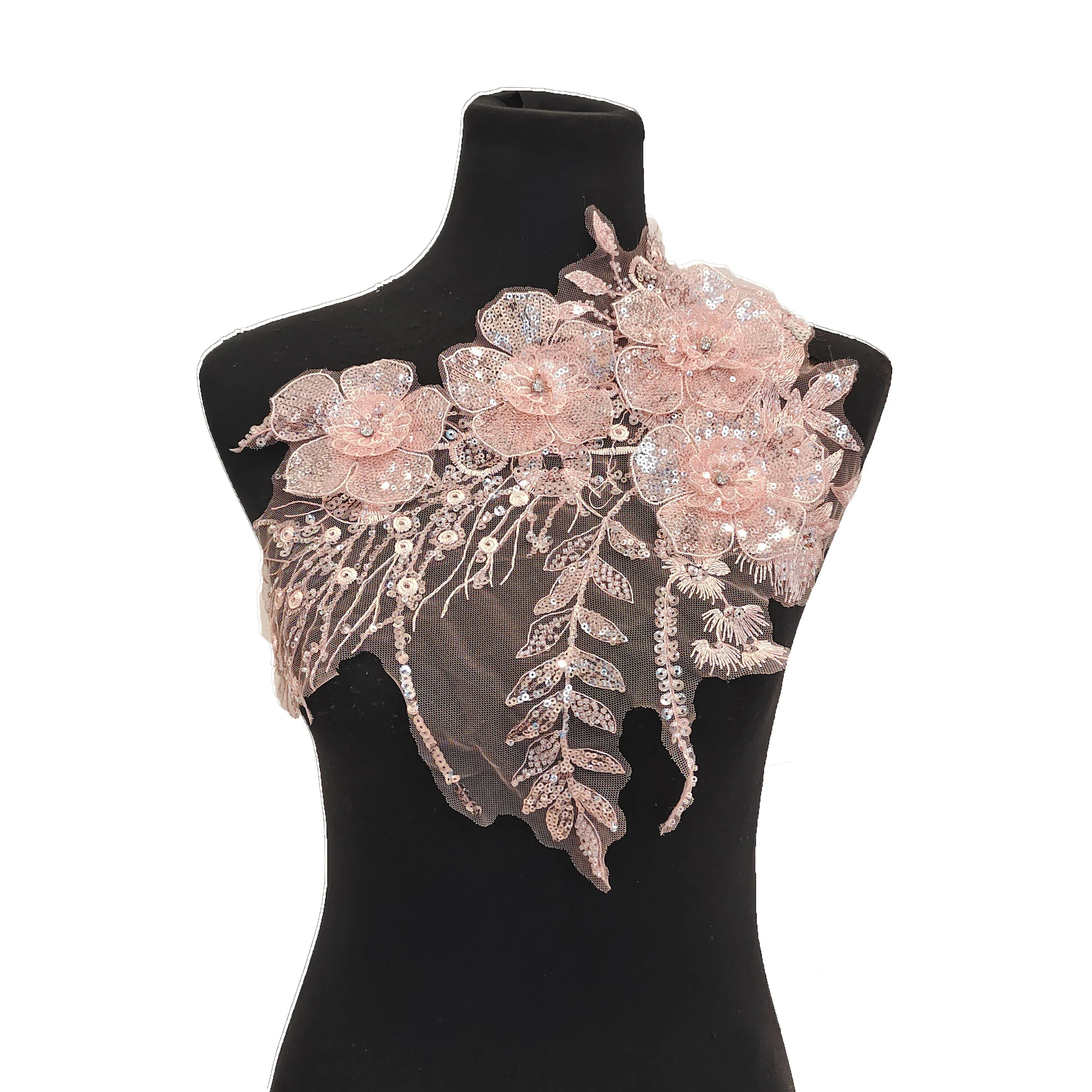 

Wholesale sales of 1-10 piece fashionable accessories sewn and decorated DIY polyester embroidery nail beads single flower