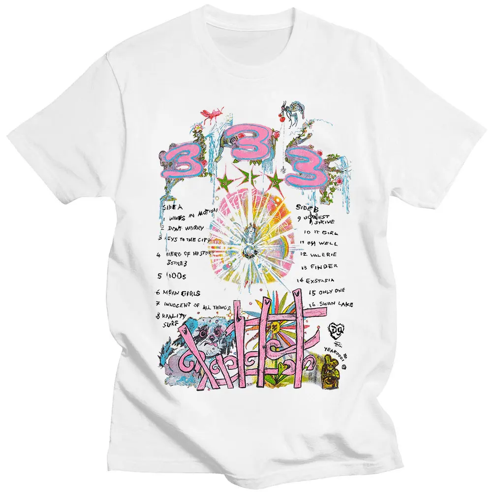 

Swedish Rapper Bladee 333 T Shirts Summer T-shirt Men Casual Short Sleeve Music Album Graphic Print Tee Shirt Hip Hop Streetwear