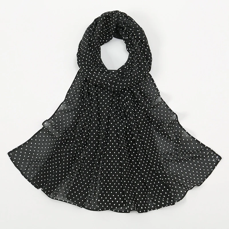 

Polka Dot Bubble Chiffon Shawls 180*70cm Soft Summer Sunscreen Scarf Georgette Long Shawl Summer Sunscreen Elegant Hijab Scarf