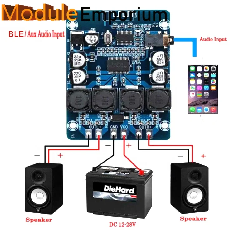 

XH-M314 BLE 2*45W двухканальный AUX TPA3118D2 плата цифрового усилителя мощности
