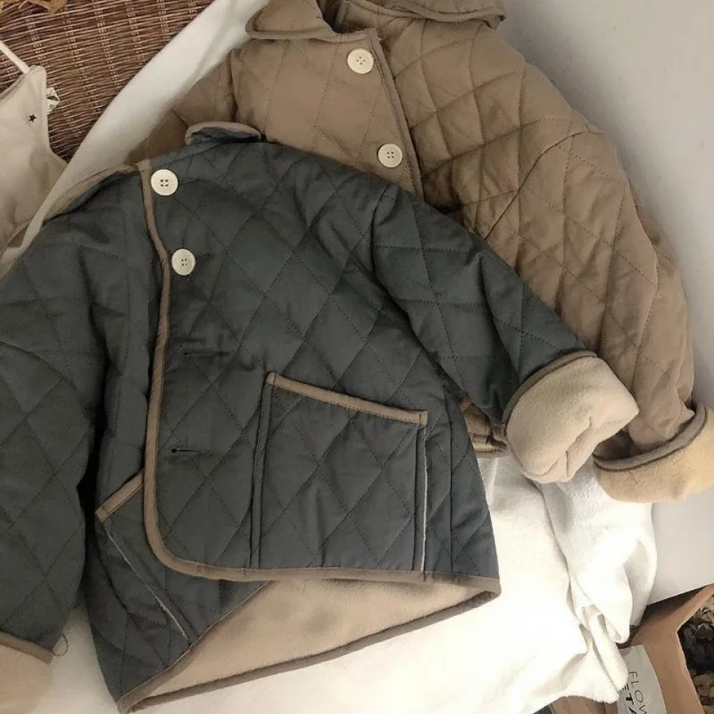 Детские пальто из хлопка новинка 2024 осенне-зимние ватные куртки теплые