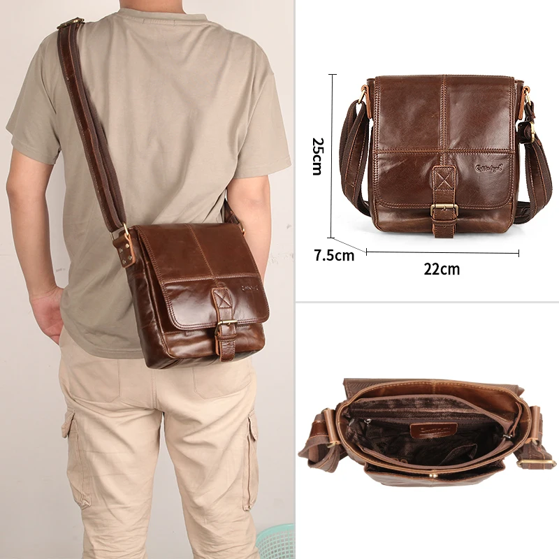 Cobbler Legend Men Bag Sing High Quality Genuine Leather Crossbody Shoulder Bags Chest Shoulder Belt Fashion Messenger Bag