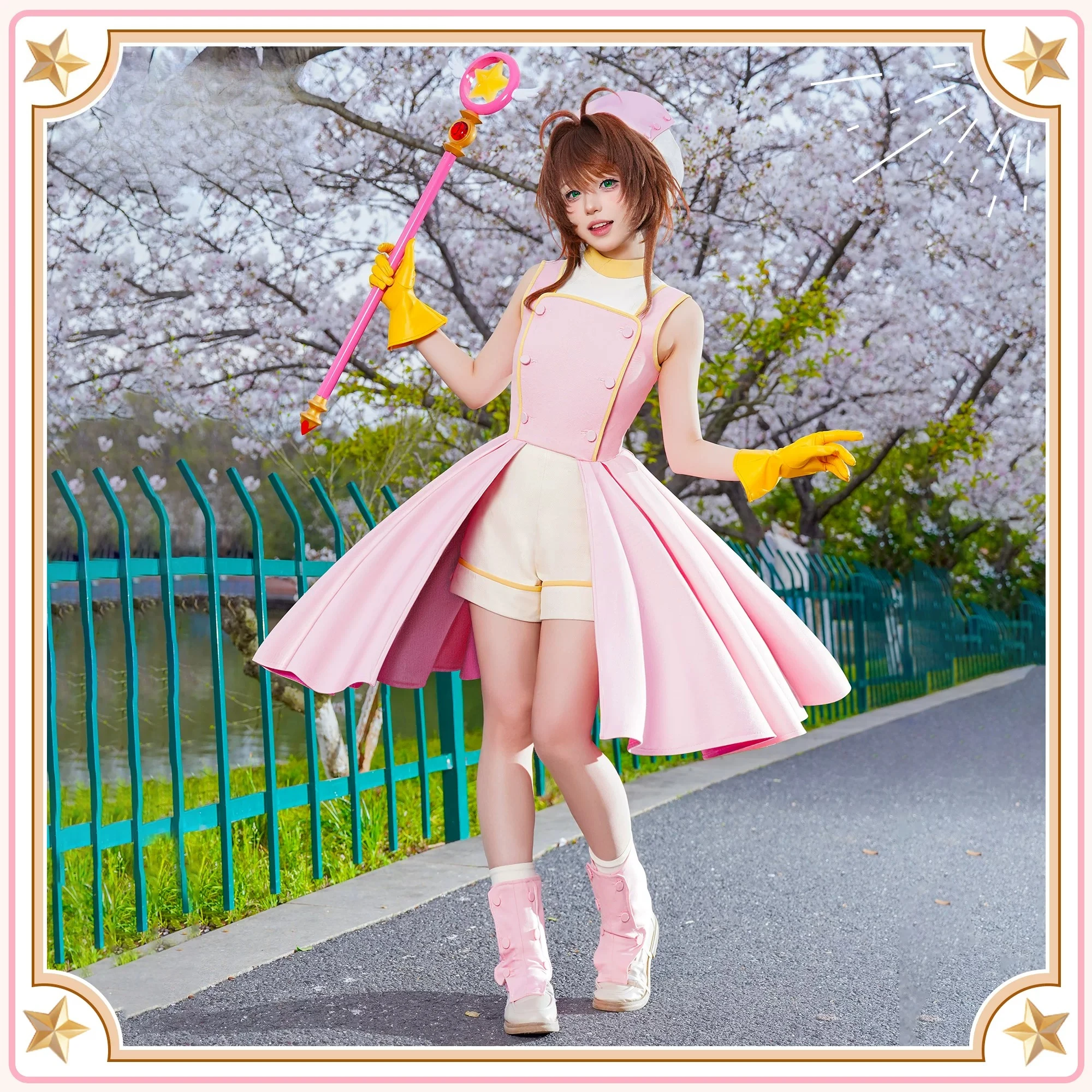 Фото Костюм для ролевых игр Сакура Киномото из Cardcaptor Sakura: Огненный бой, одежда для Хэллоуина, NexoCosplay №3