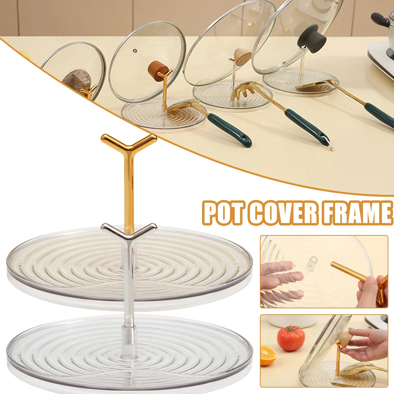 

Держатель для крышки кастрюли, держатель для кухонной утвари, стеллаж для кастрюль, подставка для крышки, прочный кухонный органайзер, стел...