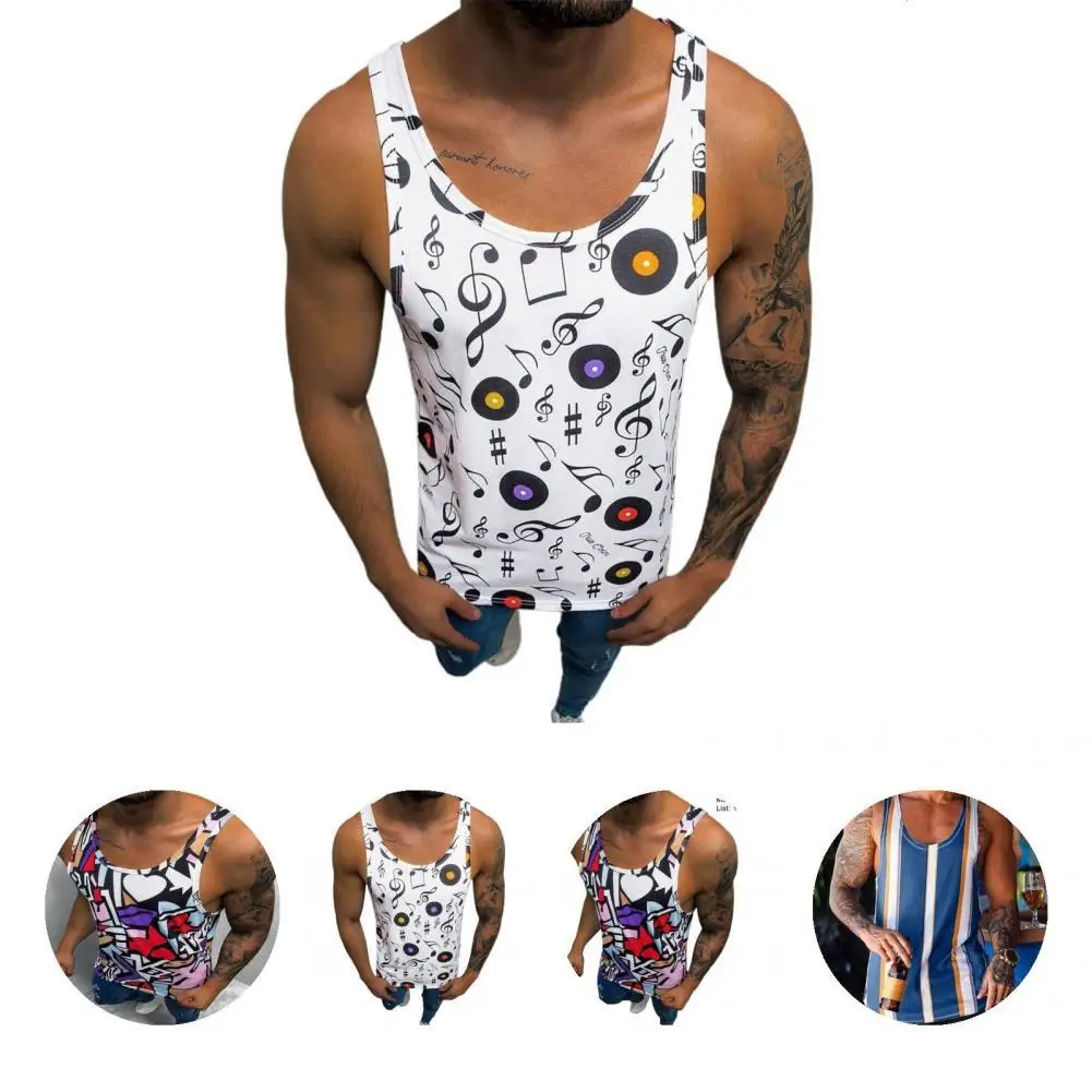 

Retro Chic Great Stitching Men Shirt All Match Men Shirt Sleeveless for Daily Wear