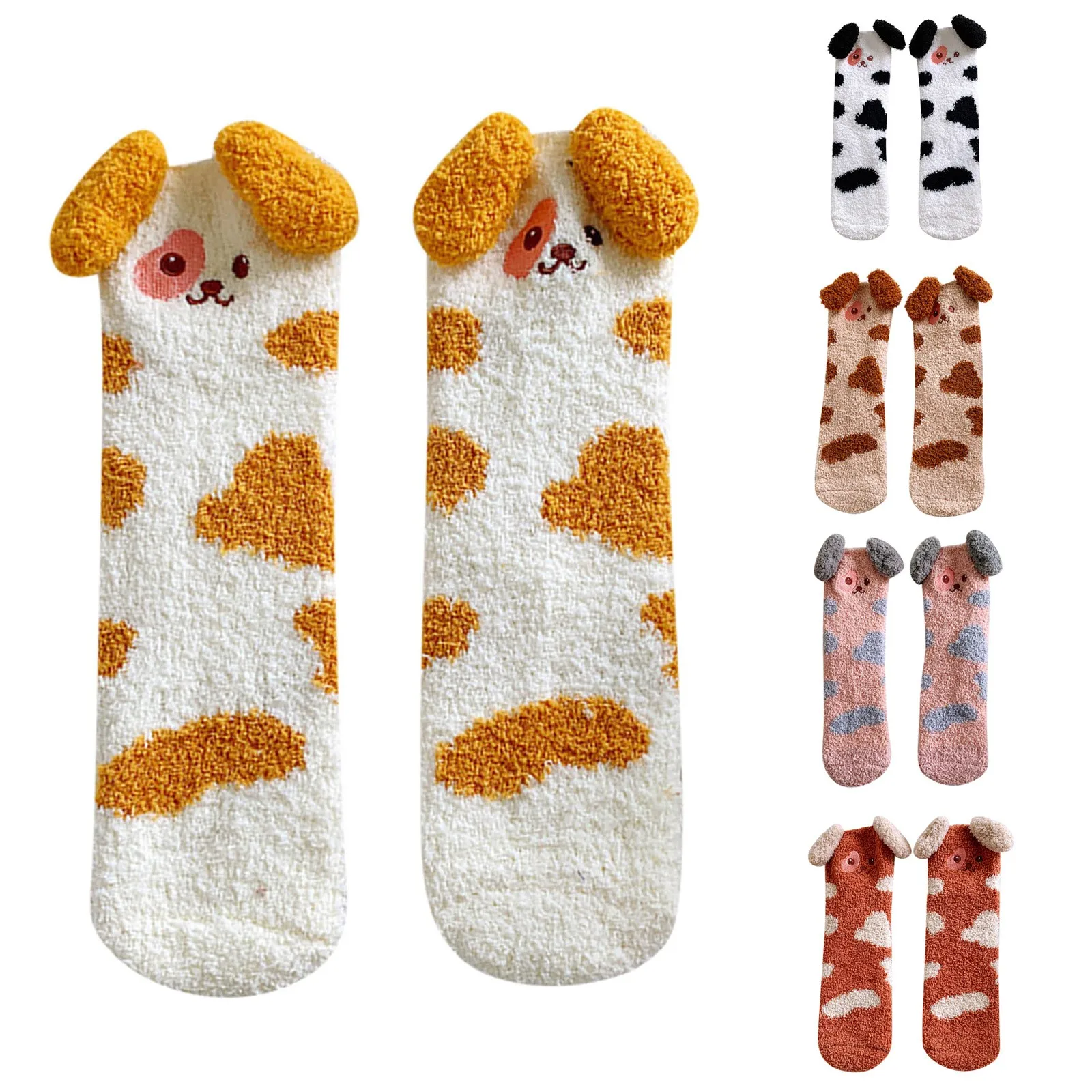 

5 Pairs Of Women Casual Sock Animal Print Cotton Pattern Lady Socks Toddler Socks Women Thick Socks Women Support Socks