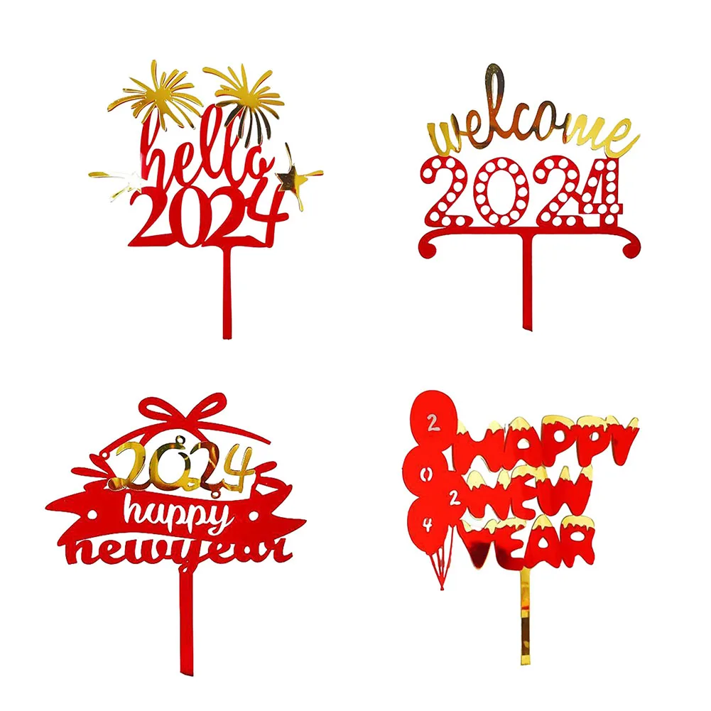 

Golden 2024 Merry Christmas Party Cake Topper Golden Acrylic Hello 2024 New Year Cake Topper For New Year Party Cake Decorations