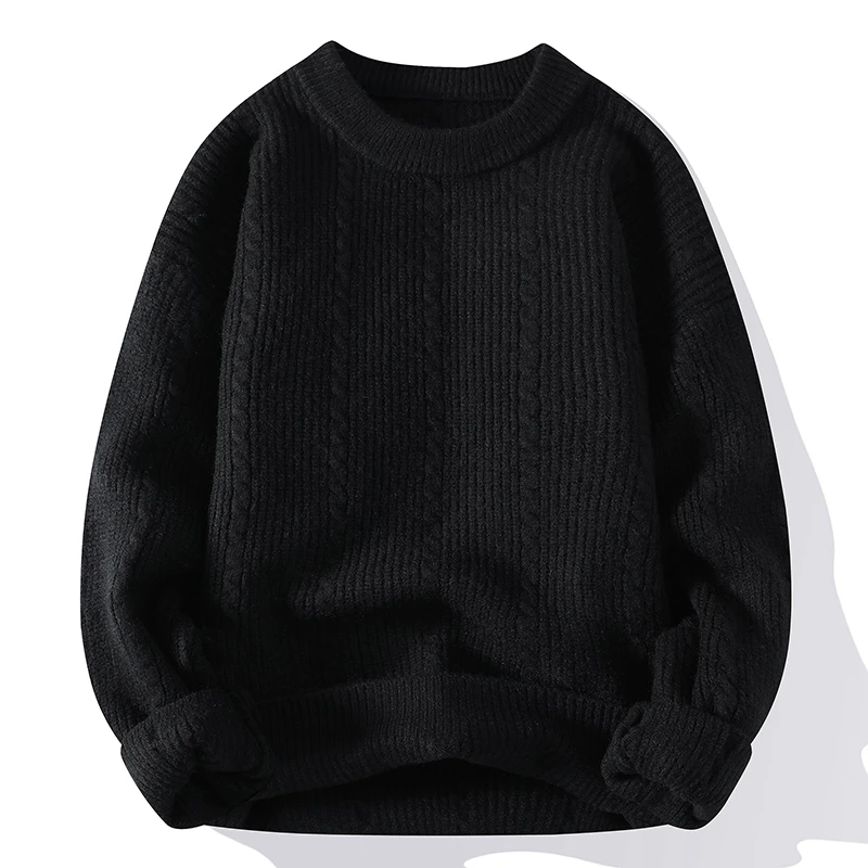 Autumn Trend Outerwear Men's Sweater 2022 New Round Neck Twist Design Youth Knitwear