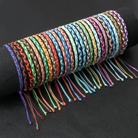 multi color waterproof wax thread braided bracelets for women men tibetan buddha lucky bracelet couple bangle friendship jewelry