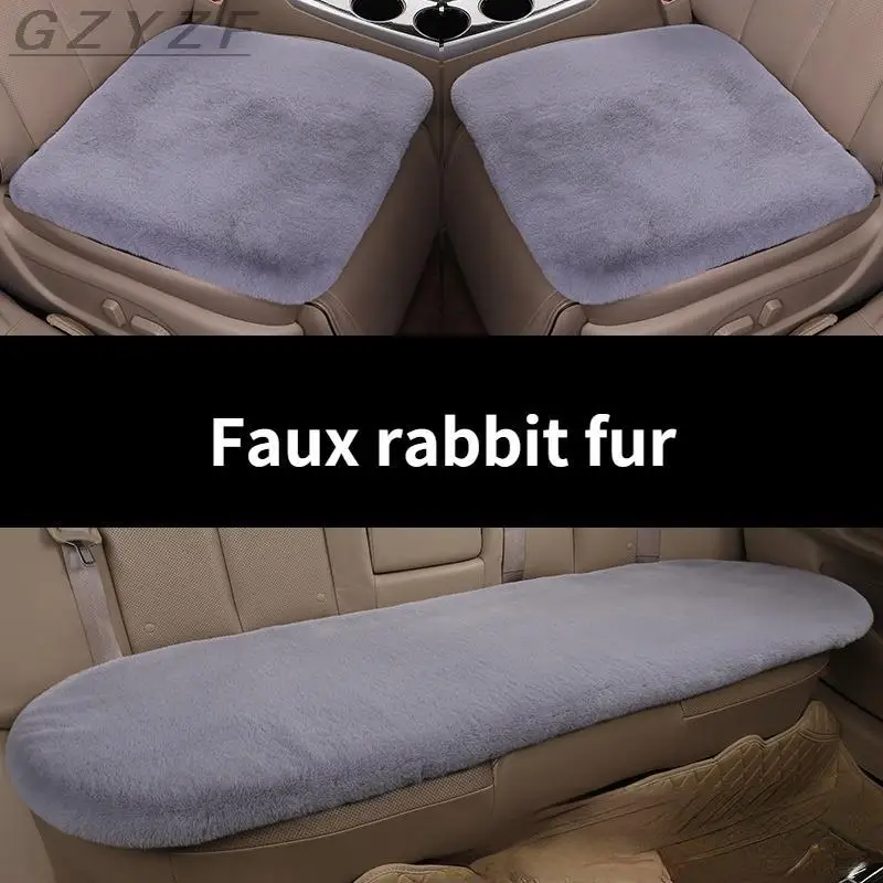 Зимняя плюшевая подушка для автомобильного сиденья из кроличьего меха зимняя
