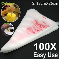 delidge 100pcsset small size disposable piping bag cake decorating bag icing nozzle fondant cake decorating pastry tips tools