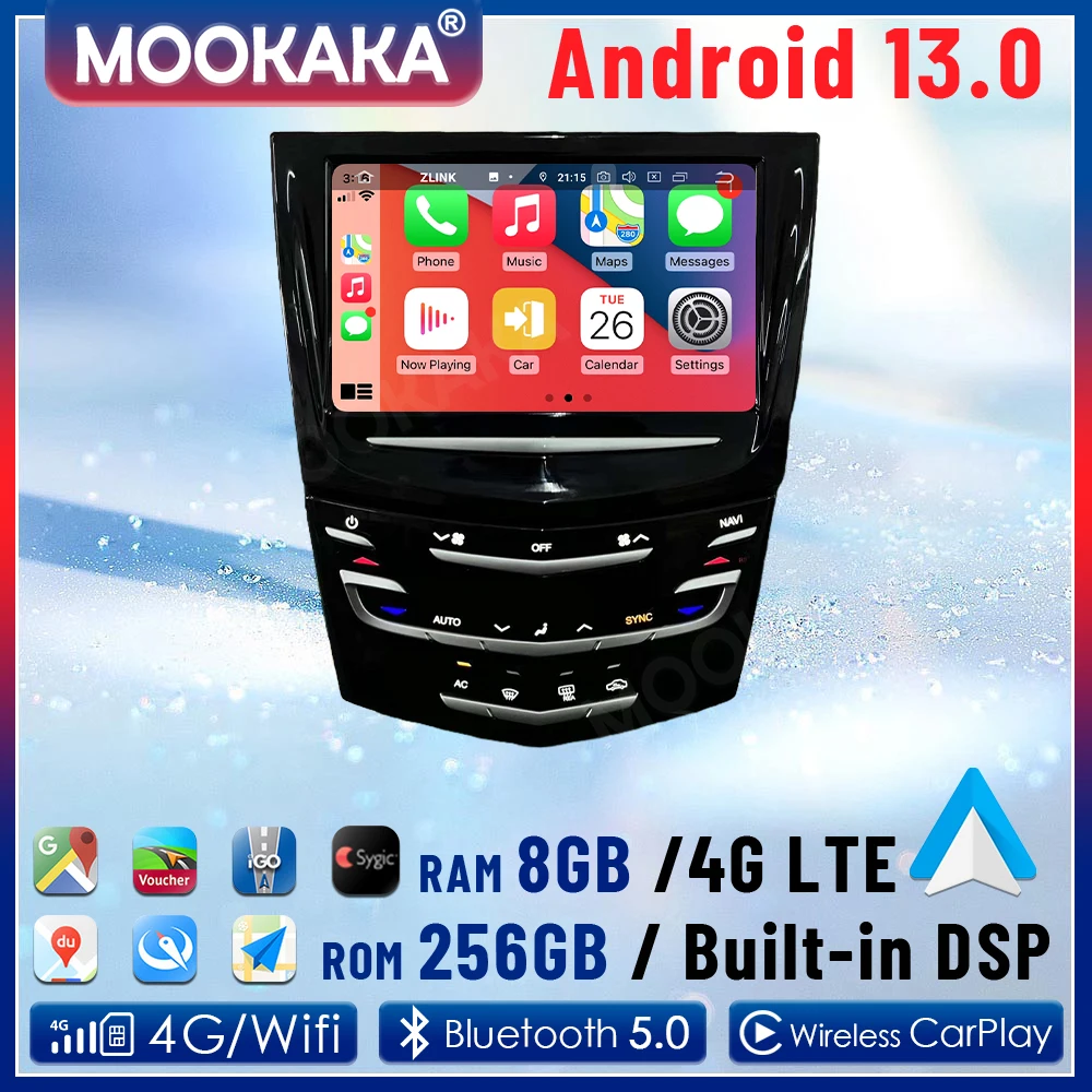 Автомобильная магнитола 8 дюймов для Cadillac ATS ATS-L SRX XTS CTS 2011-2019 Android Carplay стерео