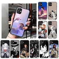 bungou stray dogs soft black matte phone case for iphone 13 12 pro xs max x xr 7 8 6 6s plus 12 13 mini 11 pro max se 2020 cover