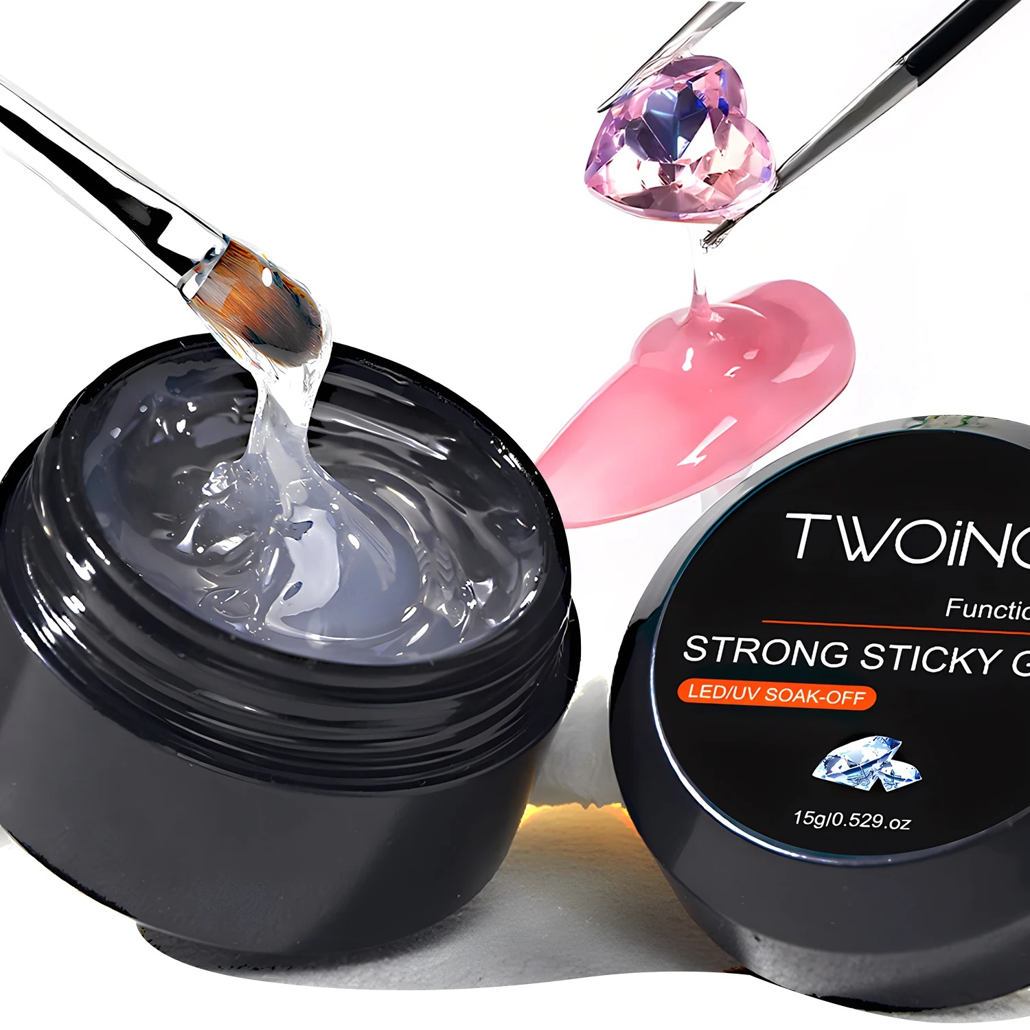 Прочный гель-клей для ногтей яркий и полимерный клей с драгоценными камнями