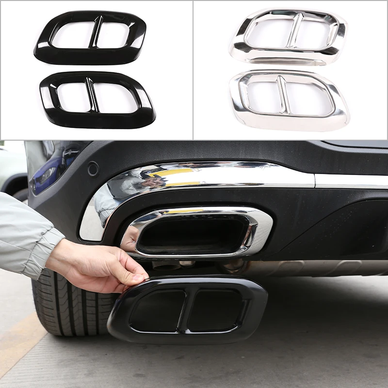 

For Mercedes-Benz GLC GLE GLS W167 X253 X167 2020-2022 Stainless Steel Car Tail Muffler Exhaust Pipe Output Cover Trim Accessory