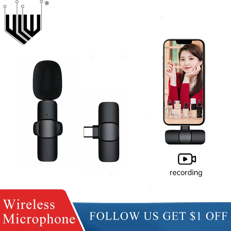 

Wireless Lavalier Microphone Broadcast Lapel Microphones Set Short Video Recording Microphone For iPhone Gaming Live Broadcast