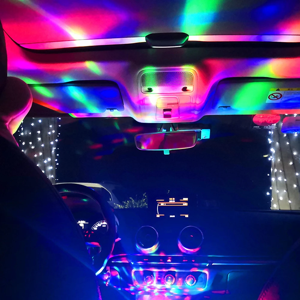 

2PCS 5V USB Colorful Atmosphere Lights 3W Fit Car Interior Neon LED RGB Lamp Mini Ambient 120 Degrees Decorative Lamps Parts