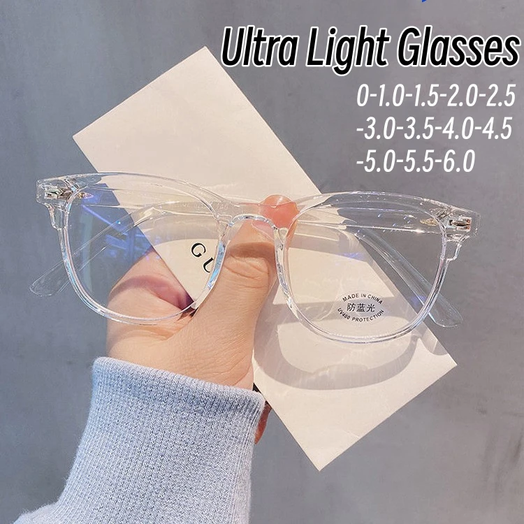 

Fashion Lightweight Titanium Near Sight Eyeglasses Oversized Female Finished Myopia Glasses Anti Drop Computer Eyewear 0 to -6.0