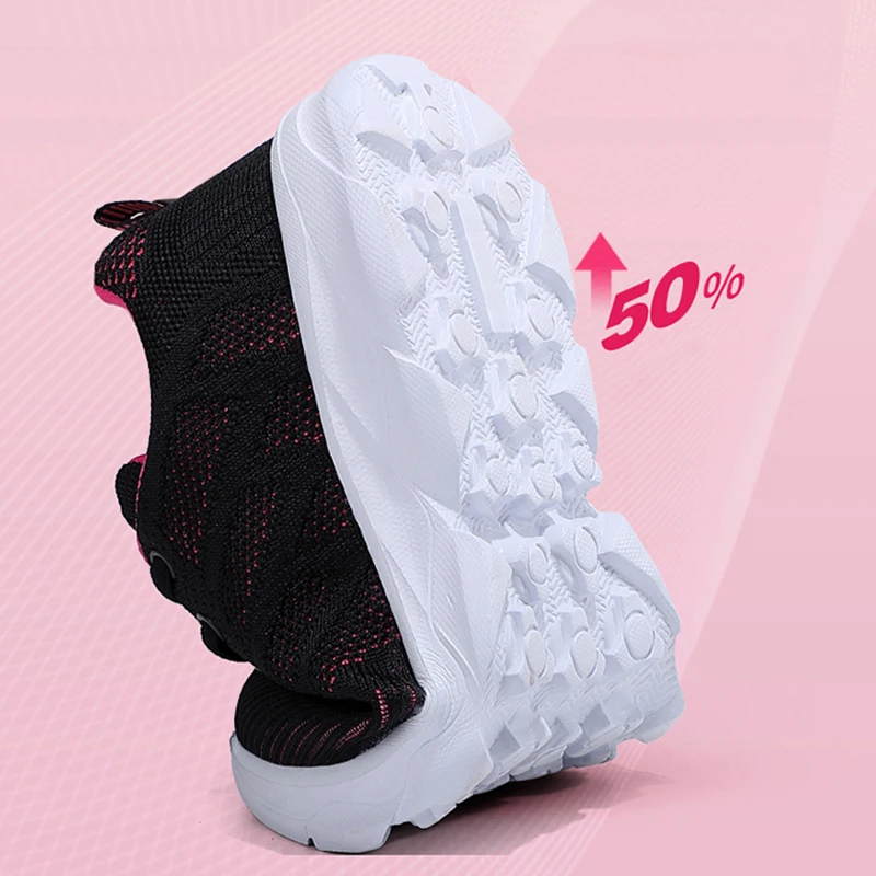 Breathable Women's Vulcanized Shoes Summer Anti-slip Female Running Shoes Lightweight Women Sneakers Lace-up Flats Free Shipping