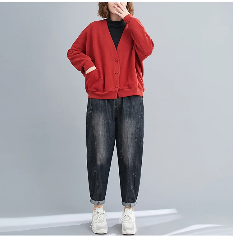 Женская Модная Свободная Художественная Короткая Куртка С Длинными Рукавами