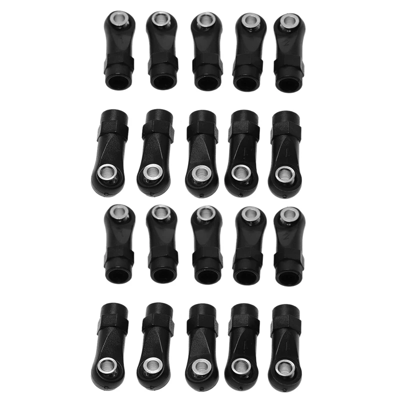 

20Pcs Plastic M4 Rod End Link Linkage Balls Joint Head for 1/10 RC Car Crawler Axial SCx10 II 90046 TRAxxAS TRx4,A