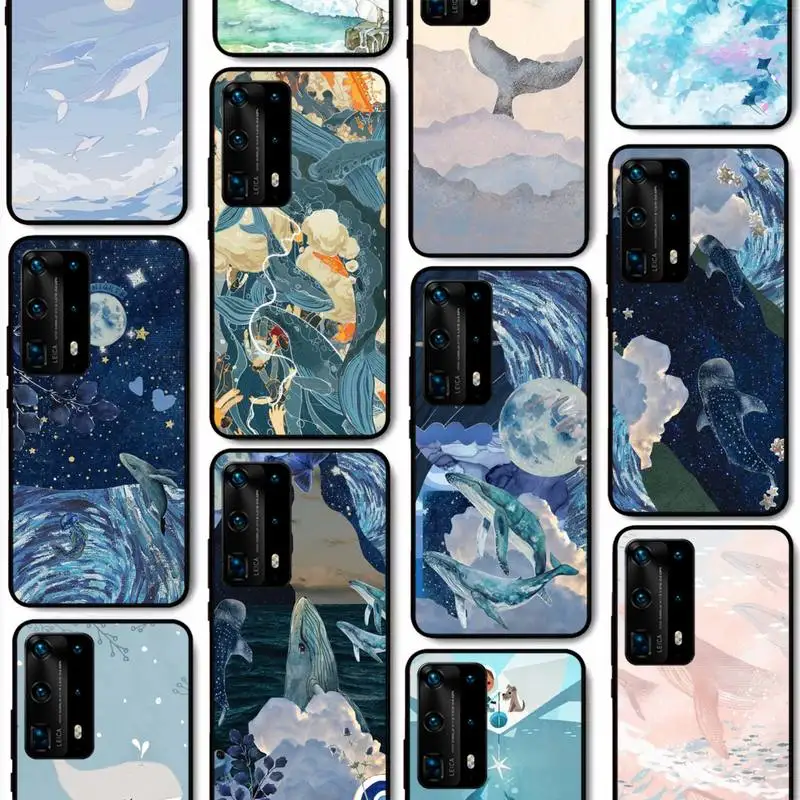 

Fantasy Whale Phone Case For Huawei P40 P30 P20 Pro P10 Plus P9 P8 Lite P Smart Cover