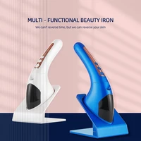 rf ems face lifting vibration massage iron red blue led light wrinkles remover hot compress body skin tightening device