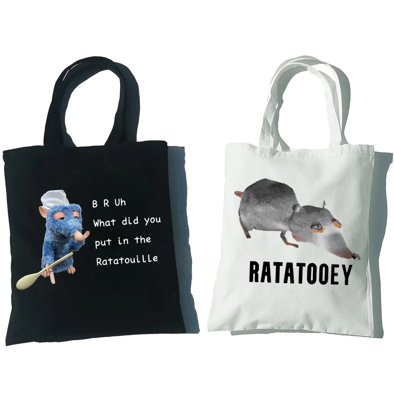 

Waht Did You Mouse Put in The Ratatouille Women Canvas Shopper Bag Girl Large Capacity Tote Classic Mouse Shoulder Handbag