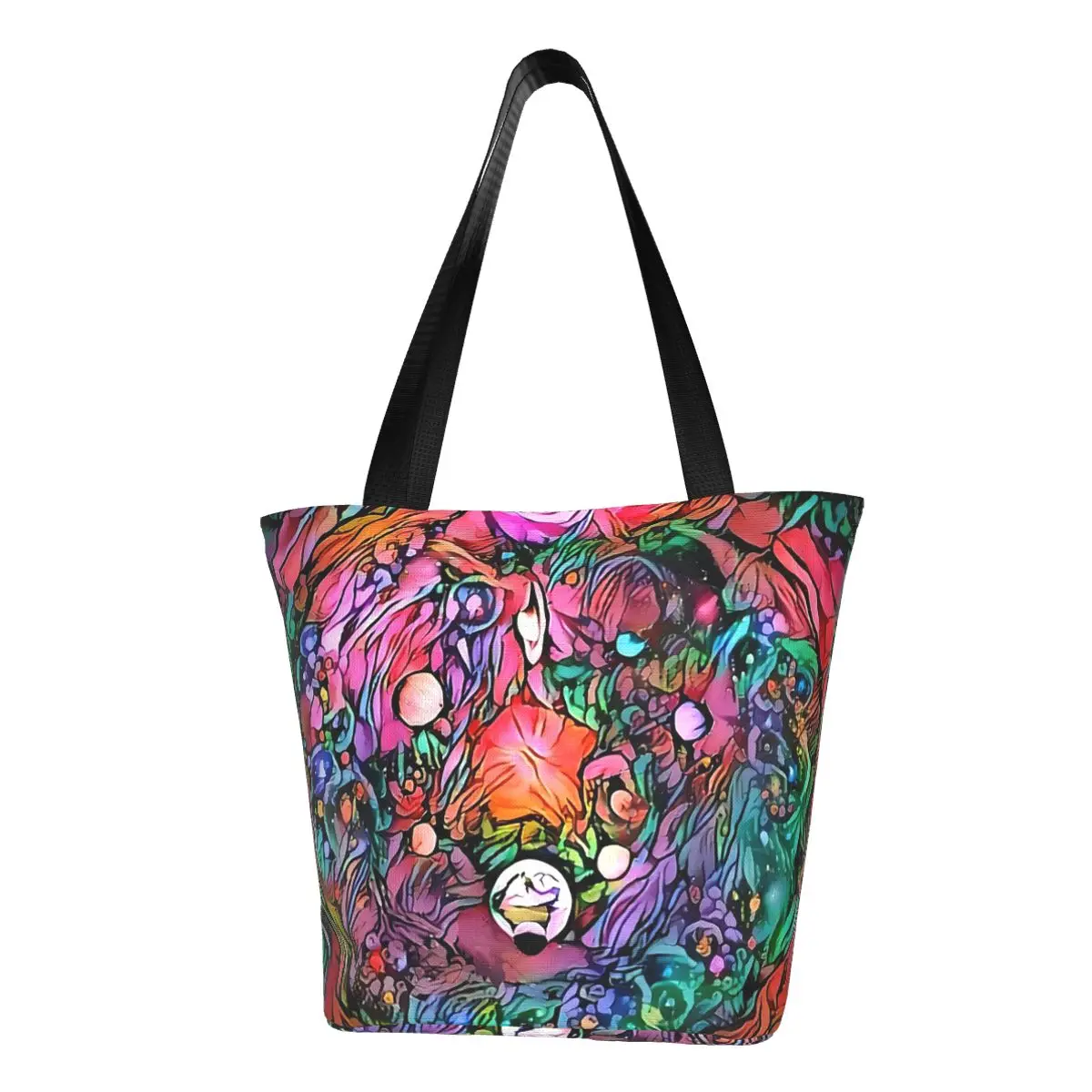 COLORFUL Flowering COSMOS! Polyester outdoor girl handbag, woman shopping bag, shoulder bag, canvas bag, gift bag