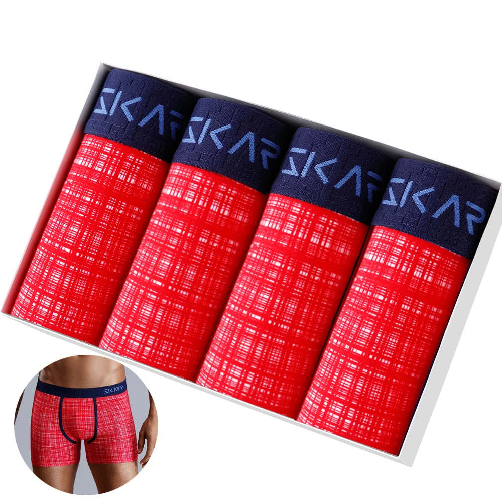 

4Pcs Boxers Underwear For Man Undrewear Men's Panties Print Homme Boxer Shorts Cotton Mens Underpants Large Size Boxershorts Lot