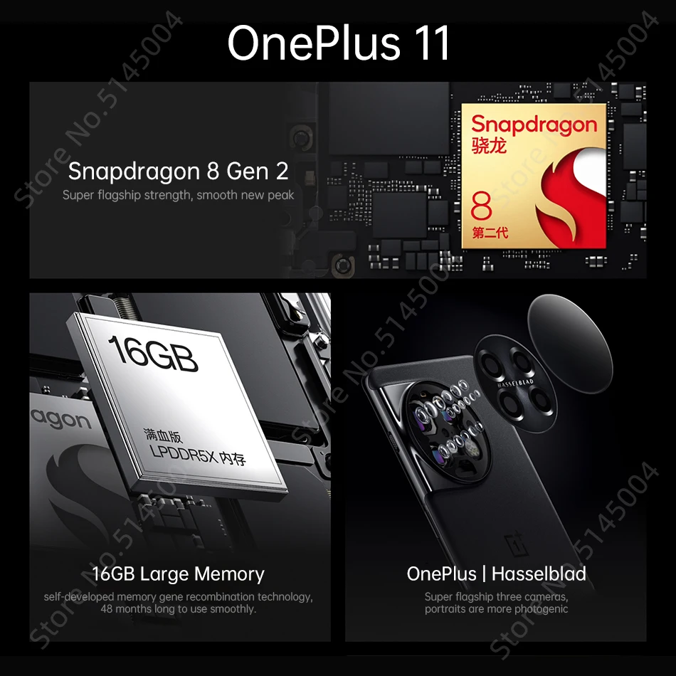Global ROM Oneplus 11 12GB 256GB Snapdragon 8 Gen 2 Mobile Phone 6.7'' 120Hz 2K OLED Screen 50MP Triple Camera Smartphone