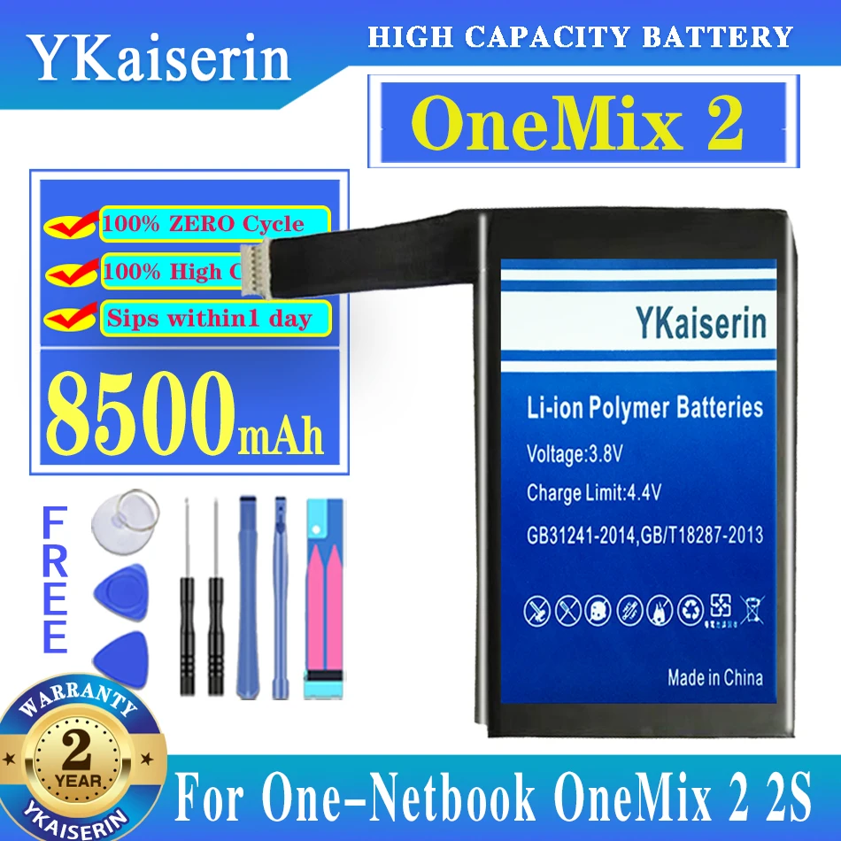 

YKaiserin Top Brand 100% New 8500mAh Battery For One-Netbook OneMix 2 OneMix 2S 356585 Batteries + Tools