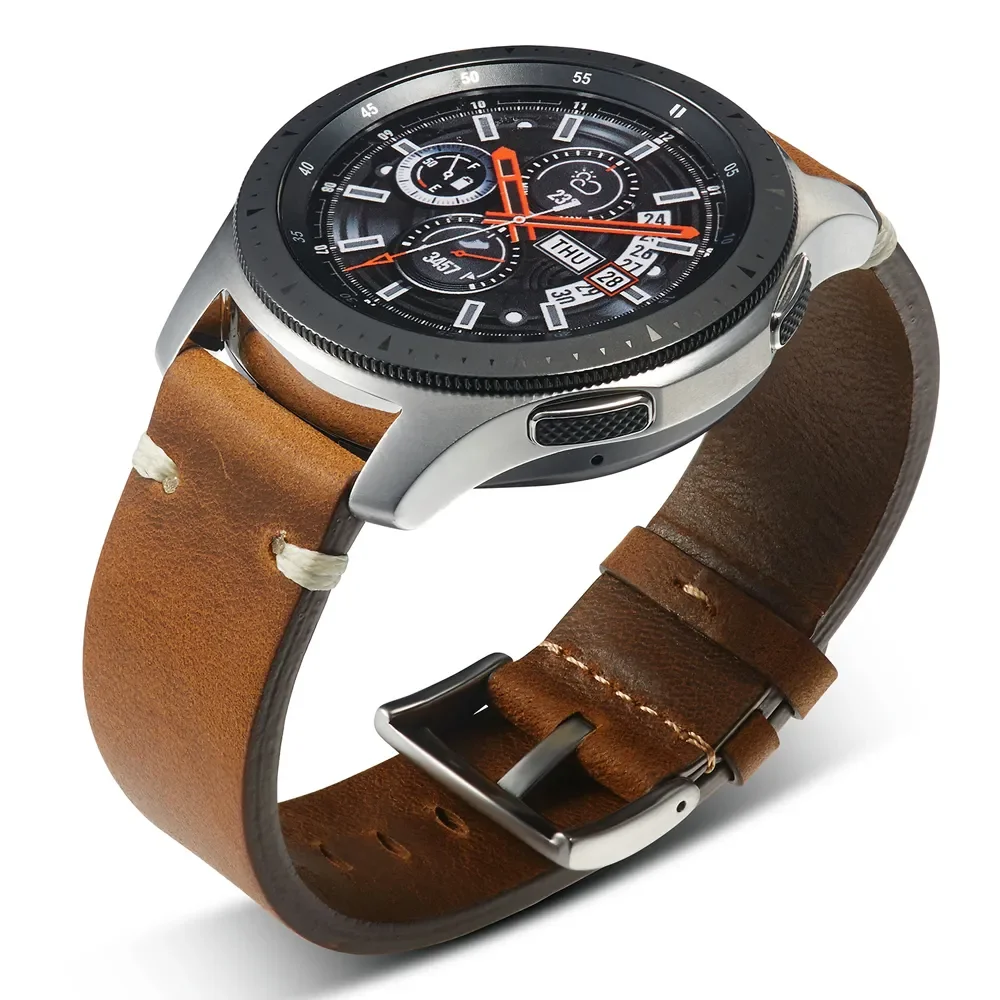 Watchband Strap 18mm 20mm 22mm Quick Release Watch Strap Belt Cowhide Handmade Black Dark Brown Vintage Oil Wax Leather