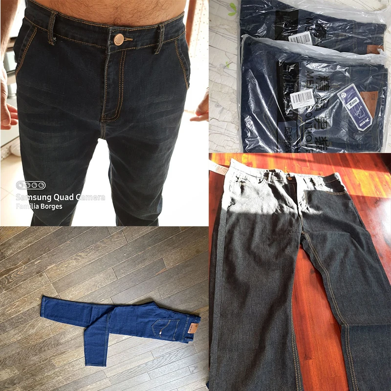 2023 Spring Summer Autumn Men's Jeans Thin Lightweight Stretch Slim Basic Denim Pants Cowboy Work Trousers