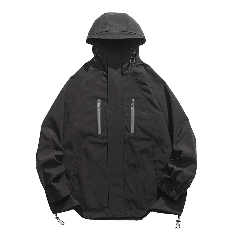 

2023 NEW Spring Autumn Casual Jackets Men Solid Hooded Jacket Male Loose Zipper Coats for Man
