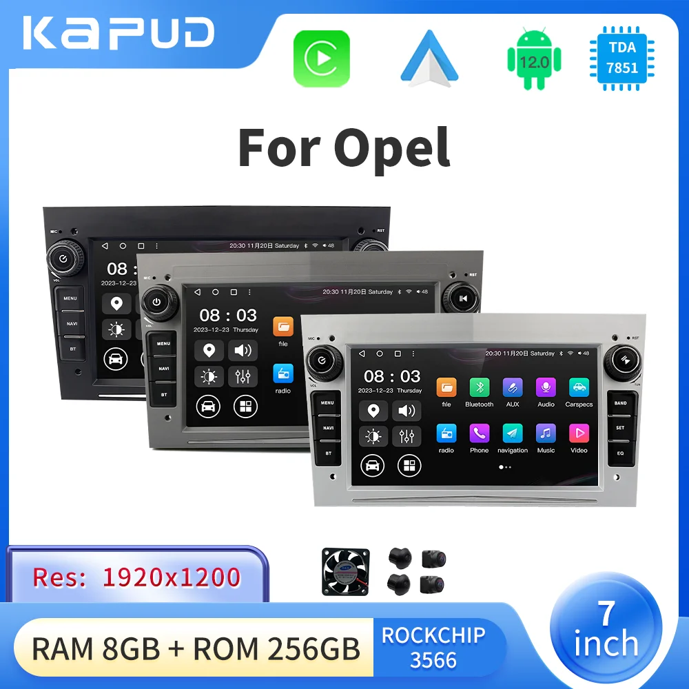 Автомагнитола Kapud 7 дюймов Android 12 мультимедийная камера 360 для Opel Astra Stereo Antara Zafira Corsa