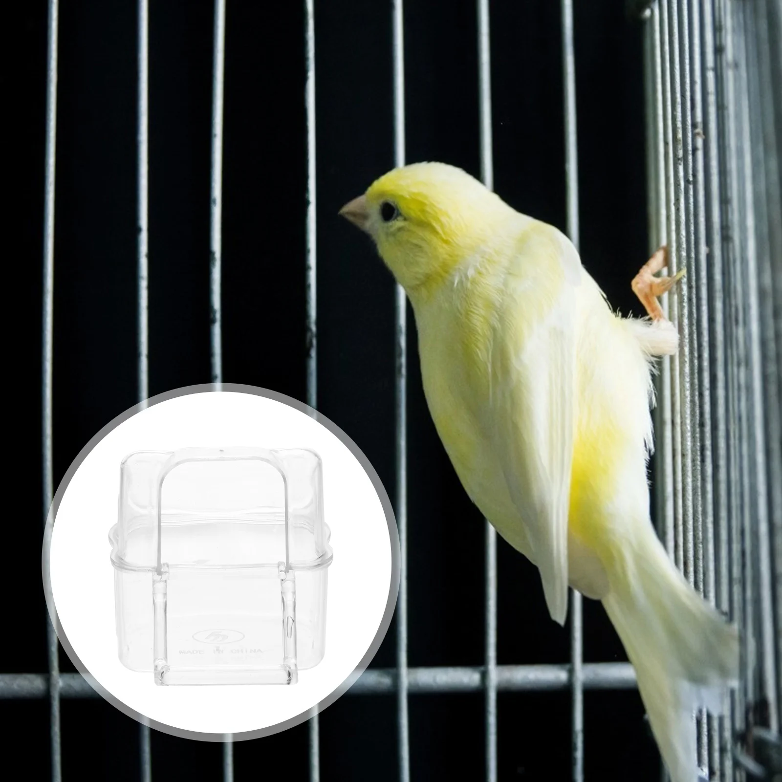

Bird Cage Feederfeeding Waterbirds Bowl Parrot Cup Holder Dispenser Container Feeders Acrylic Accessories Bowls Pet Wild