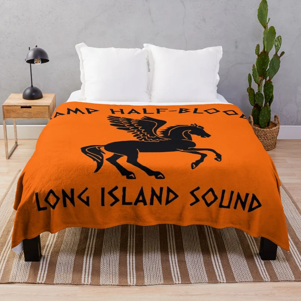 

camp half blood long island Throw Blanket textile for winter home double blanket for summer
