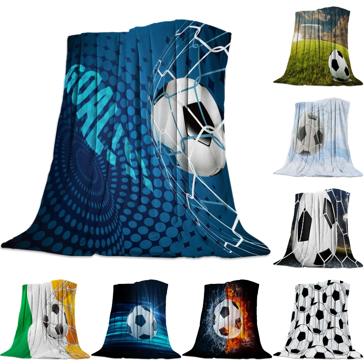 

Soccer Curtains Balls Football Blankets Coverlet Throw Cover Fleece Comfort Warm Room Indoor Couch Home Hall Bedspread Blanket