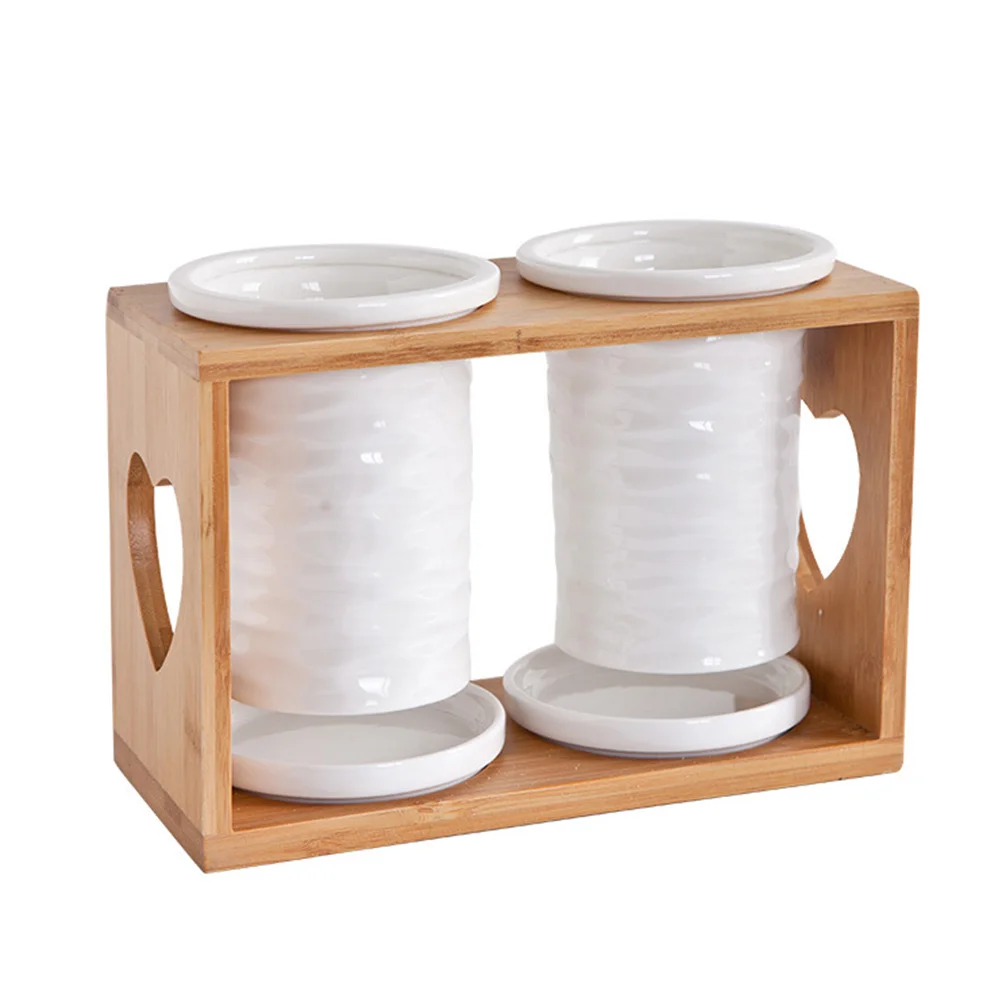 

1Set of Storage Container Chopstick Rack Ceramic Storage Box Storage Rack for Apartment