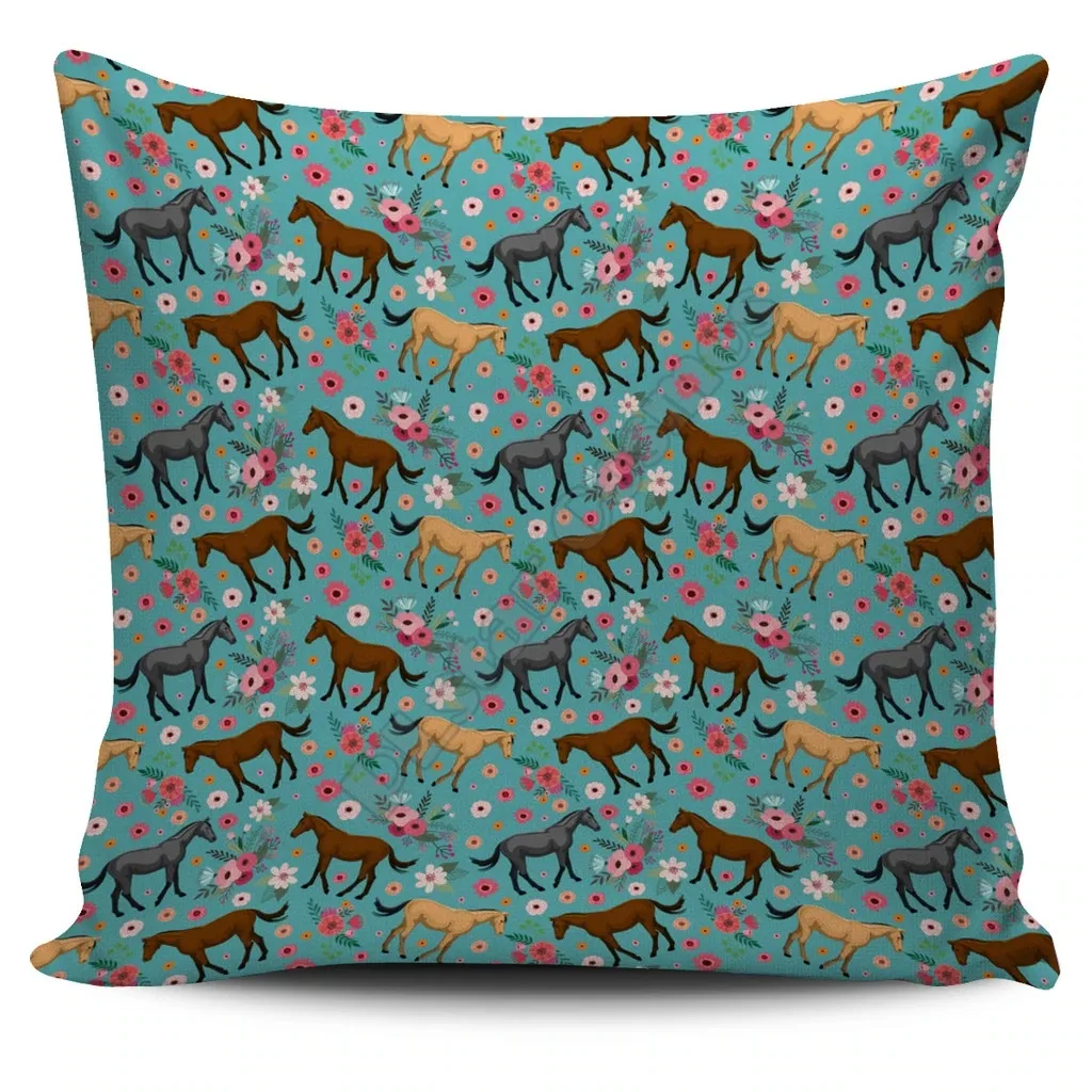 

Quarter Horse Flower Pillow Cover 3D Printed Pillowcases Throw Home Decoration Double-sided Printing 7 style